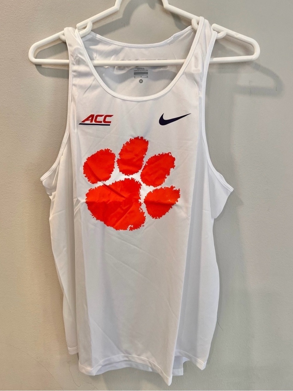 NEW Nike Clemson Tigers Women’s Tank Top ACC Size Large  White Uniform Field.